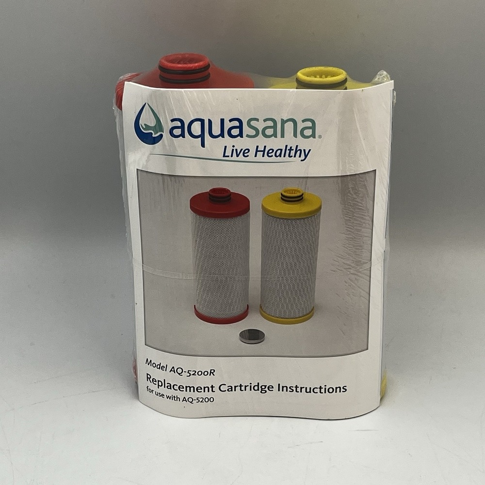 Aquasana Replacement Filter Cartridges 2 Pack AQ-5200R Red & Yellow Sealed!